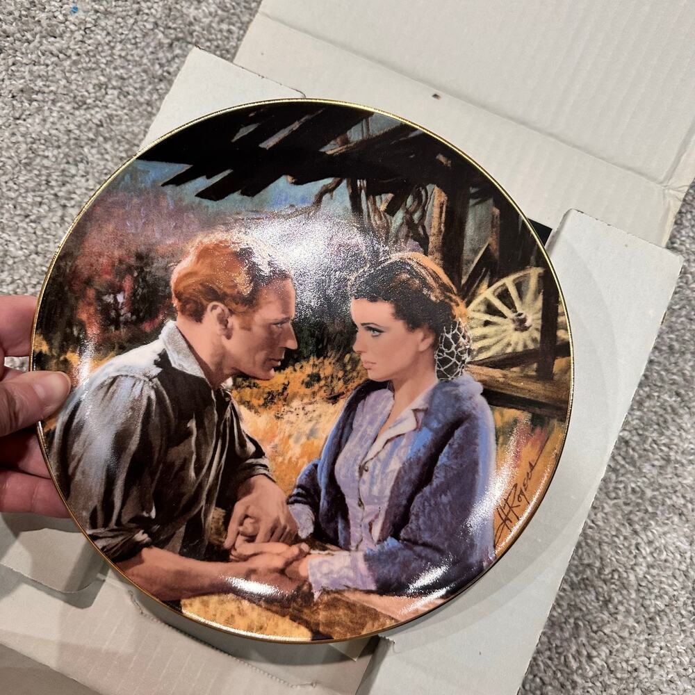 "Scarlett and Ashley After the War" Plate Gone with the Wind Series W.L. George